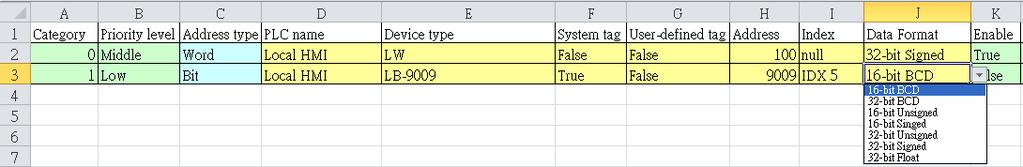 7-7 7.2.3. Excel Editing Click on the Excel icon in Event Log setting dialog box to open the Excel template for a reference of editing.