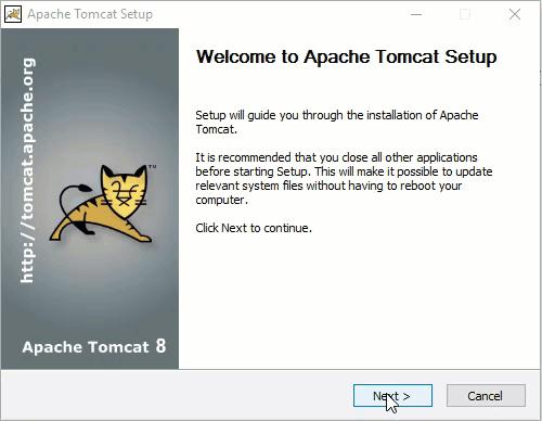 2. Once you download Apache Tomcat, start the installation NOTE: Under Java Virtual Machine make sure to point to SAP JVM folder installed