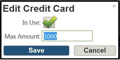 ADDITIONAL CREDIT CARD OPTIONS Edit a Credit Card: