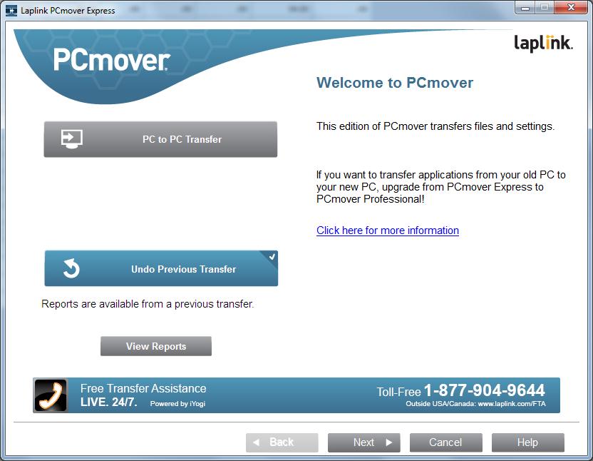 Undoing a Transfer PCmover allows you to restore your new PC to its original state before the transfer. If you wish to undo your transfer, please start PCmover on your new PC and follow the screens.