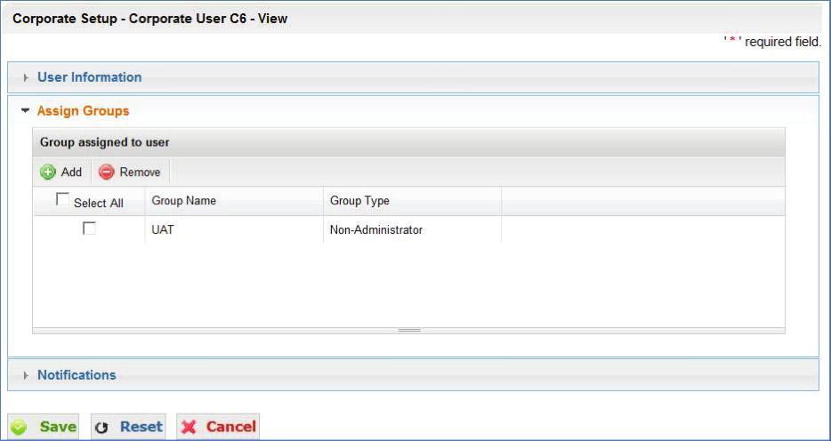 Multiple groups can be selected but at least one must be assigned to a new user. For all groups chose the Select All. 7.