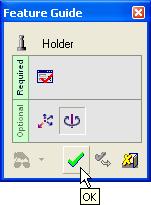 Holder Click on the Holder icon in the Electrode Guide. From the Cimatron E Explorer, select the Holder 1.