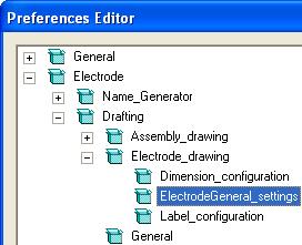 Drafting Preferences A drafting of the first electrode will now be created.