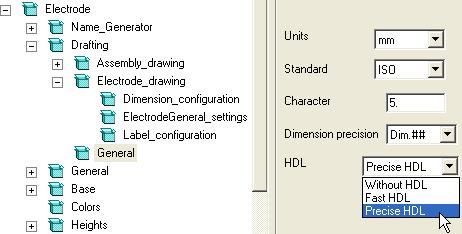 Finally, ensure that, under the General tab the HDL (hidden line) option 'Precise HDL' is selected:
