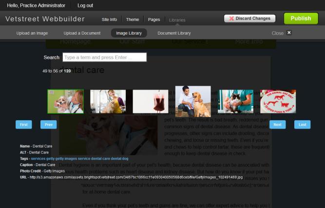 To Access your Image Library: 1. Select Libraries" in the top toolbar of the Editor. 2. Click the Image Library sub tab to view your uploaded images. a.