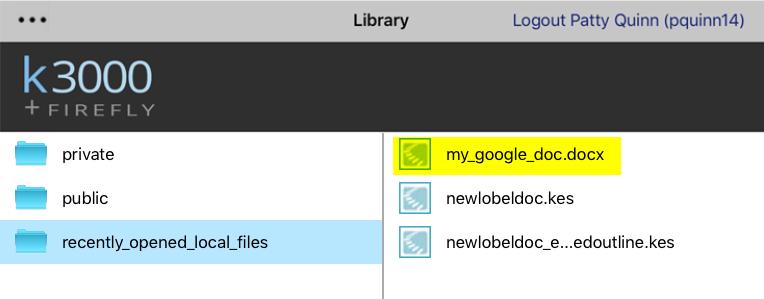 Google Drive. (Note that the files are listed alphabetically, and your document may not appear at the top of the list as it does in this example.