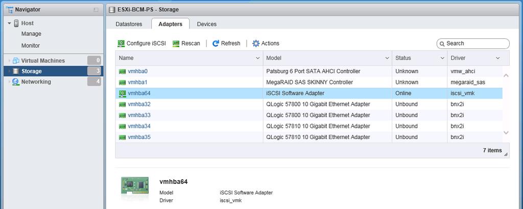 4.2.2 Configuring the VMware iscsi software initiator to access SC Series volumes For SC Series storage, the discovery portal addresses must be added manually to the dynamic discovery tab in the