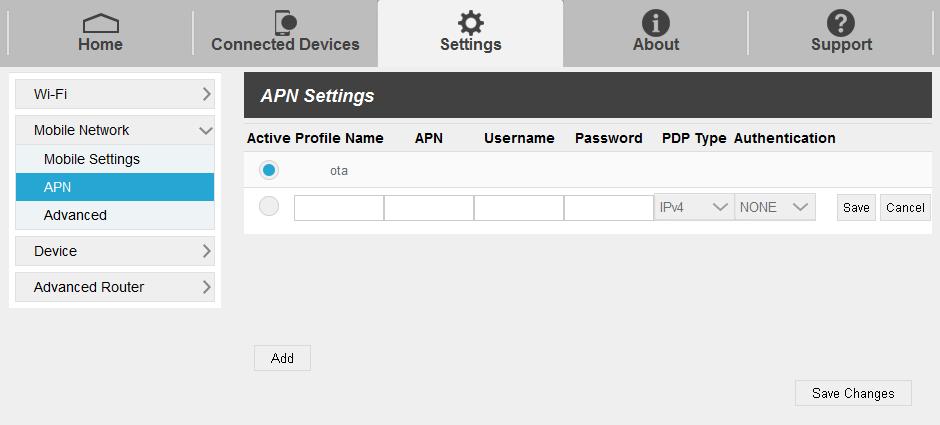 You can use the default APN to connect to the Internet. You can also add new APNs.