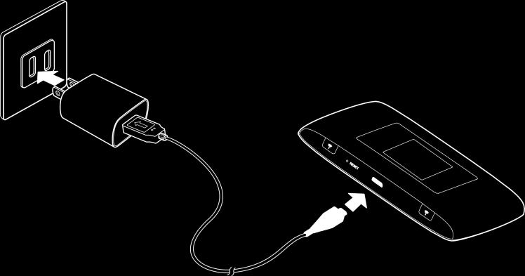 Unplug the AC adapter from the outlet, and remove the USB cable from the hotspot and the AC adapter.