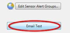 Press the Email Test button to send a test email to the configured SMTP mail server. This will help to determine if the email configuration is working properly.