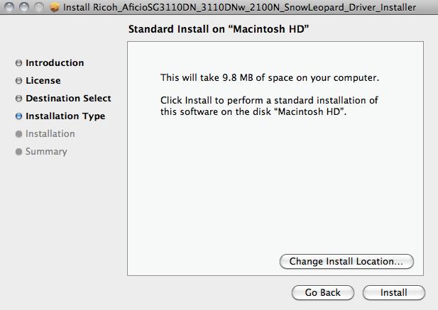 Ricoh (OEM) Driver Download & Installation 3.) Click Install to place the driver in the standard folder location (see FIGURE 4).