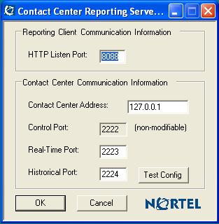 Installation 27 Figure 12: Contact Center Reporting Server Config screen 16. On the Contact Center Reporting Server Config screen: a.