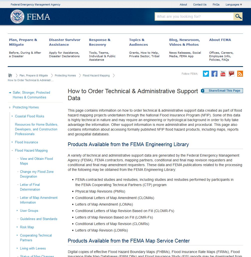 FEMA Library All models and data (if available) Fee to research and