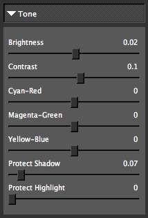Workflow The Tone tab gives you optimal control over the individual tonal-range of colors in the image.