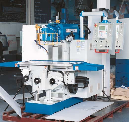 Universal Milling Machine Servo-conventional milling machine Control developed and built in Germany Positioning control for traveling pre-selected paths on all axes Constant cutting speed, whereby