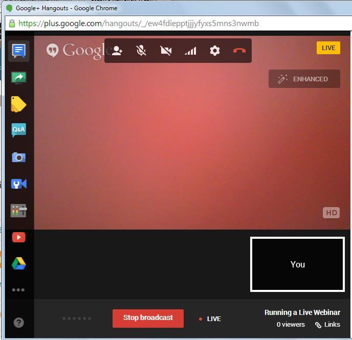 XIII. Go back to your Google Hangouts window, hit and click on OK when Hangouts