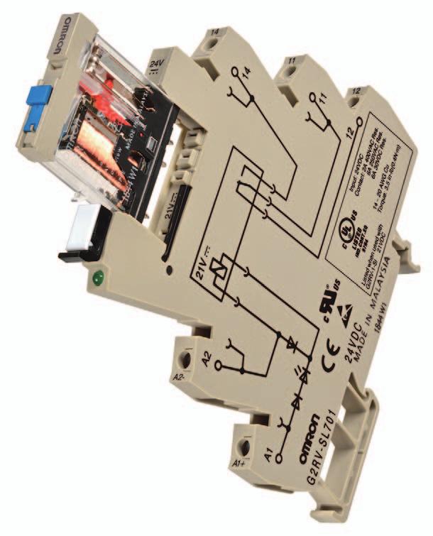 Slim Relay GRV The only truly industrial 6 mm relay Lockable test switch models now available. Large plug-in terminals for reliable connection.