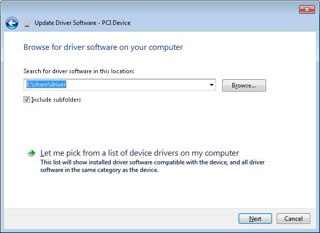 1. Driver Installation 5 Click Browse.