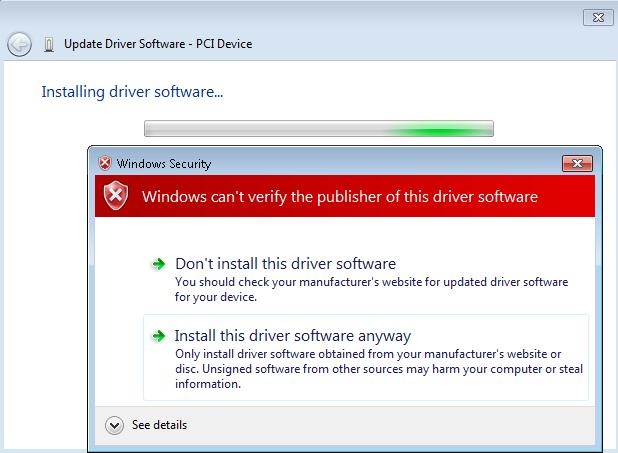 1. Driver Installation 6 select