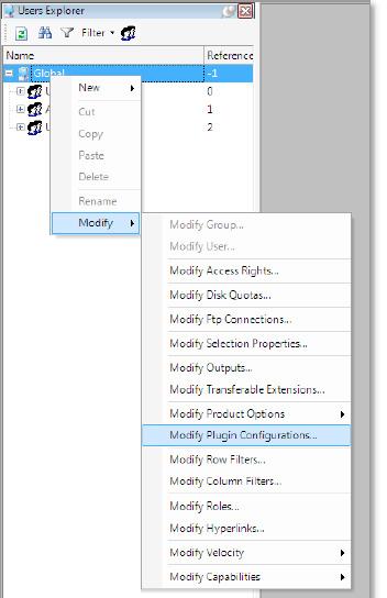 The Modify Plugin Configurations dialog box is now presented.