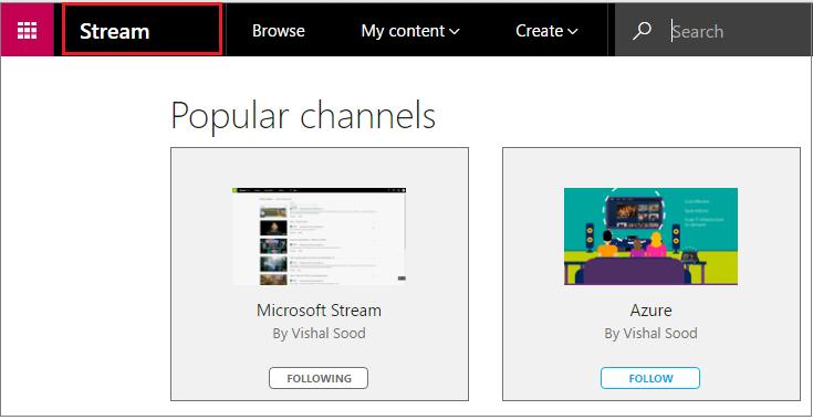 To go to the home page, from any page, select Stream on the top of the