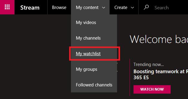 This will take you to the videos in your watchlist so you can watch the videos you've added. You can also remove videos you no longer want in your watchlist.