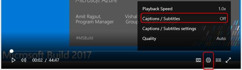 Microsoft Stream hot keys and accessibility 10/26/2017 1 min to read Edit Online Enable captions and subtitles in the player