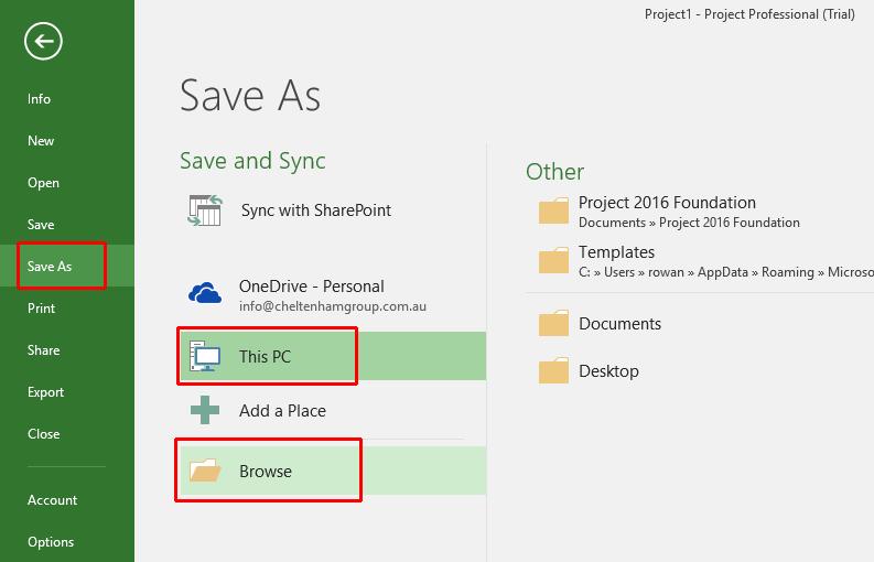 Microsoft Project 2016 Foundation - Page 29 This will display the