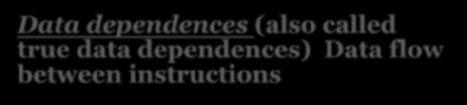 Three Types of Dependences Data