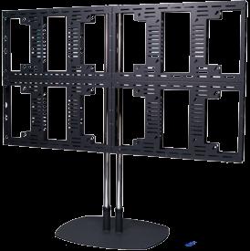 MVWS: This large-matrix video wall stand features open design and top adjustable mounting brackets.