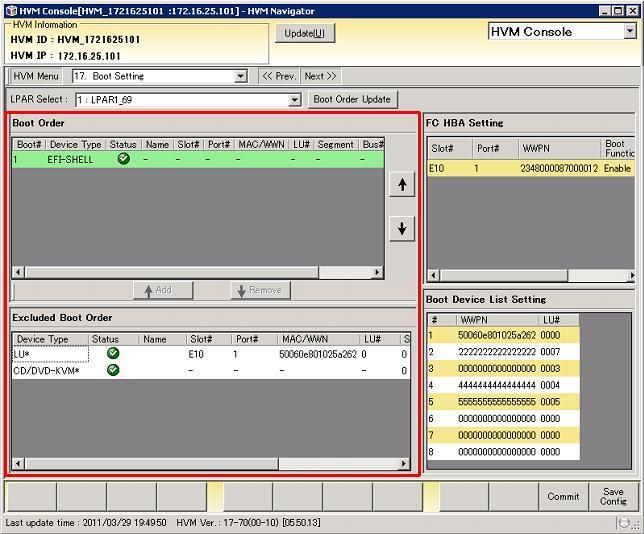 3. CD/DVD-KVM is added in Excluded Boot Order pane in the lower left.