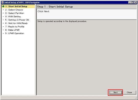 2. Initial Setup window opens, to begin with Start Initial Setup page.