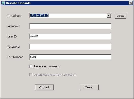 4. Input the User ID and Password, and then click Connect button. 5. Press G key while holding down the Alt key.