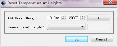 height value which needed to reset temperature, please don t over the model height.(when printing dual model file, please set left and right extruders)as shown below: b.
