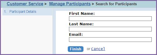 View a Participant s Gift History 1. From the EMC click Customer Service. 2. Under Related Actions, select Manage Participants. 3.