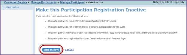 4. Beside the participant s account, click Manage Participant to access the participant s profile. 5.