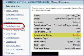 Click Make Inactive to deactivate the participant s registration. 7.