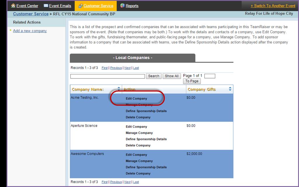 4. Follow the progress bar on the left hand side of the page to edit company information.