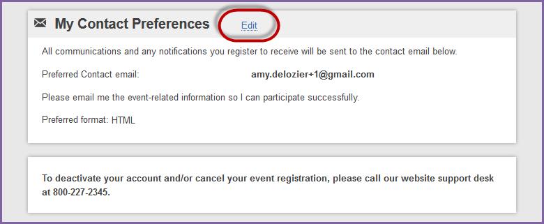 2. Click the appropriate blue links to make changes to your login email and/or password. Make sure you always click Save / Update once you ve made the desired changes. a. Note: If you want to simultaneously update your contact email, so you also receive emails at your new email address, check the box before saving.