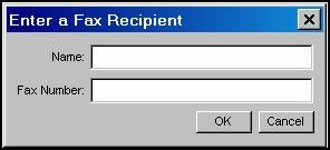 Chapter 2: FaxFinder Client Software Configuration FaxFinder Send Fax Screen Definitions (cont d) Command/Field Name Values Description Recipients pane + (button) Brings up the Enter a Fax Recipient
