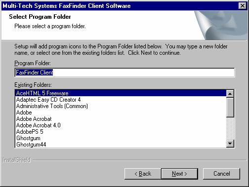 Chapter 2: FaxFinder Client Software Configuration 4.