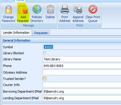 Lending processing (Loans) An email will arrive from.... SENYLRC SEAL sealillsystem@senylrc.org with the subject line ILL Request from another library ILL# 2016-40. 1.