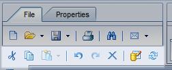 Properties Tab View Allows you to view and hide the various menu bars. Document Document Properties including Refresh on Open.