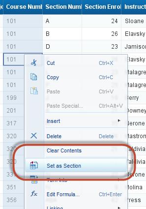 Sections There are two methods to create a section within a