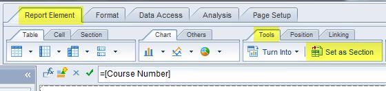 Right-click in the desired column and select Set as Section