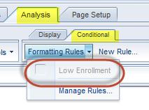 Applying the Formatting Rule to a Table: 1.