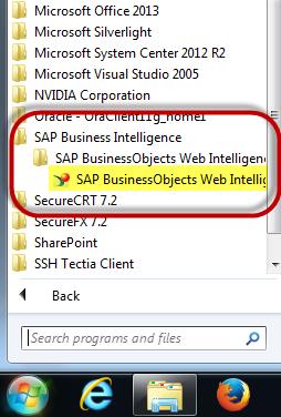 Select SAP Business Intelligence 4.