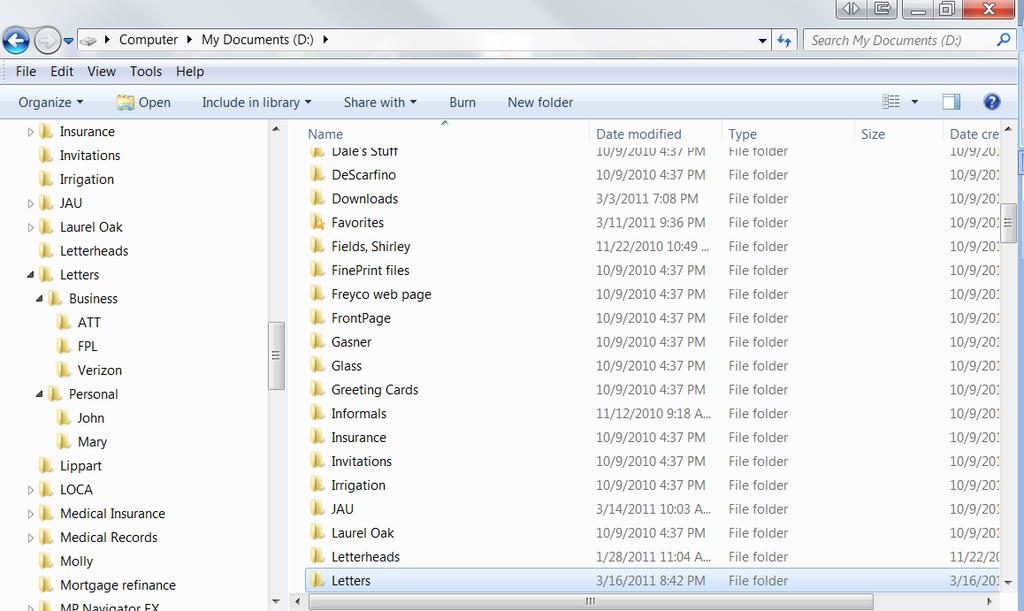 Bracket has been added for emphasis In the screenshot above, the My Documents folder has been expanded (single click on the to make it a to show a portion of the folders within the My Documents
