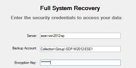 2. Connect to the Backup Account With the InstantData application window open, you may proceed: 1. Select the Full System Recovery option and click Next. 2.