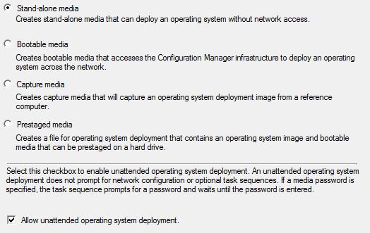 Create Standalone Media Standalone Media created with the intention of using the Dell factory instruction set must include a CFI =True variable for the process to work. (see step 13 below).